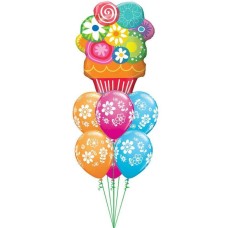 Bouquet 879 Floral Circles Bouquet Qualatex #47565 41873-6